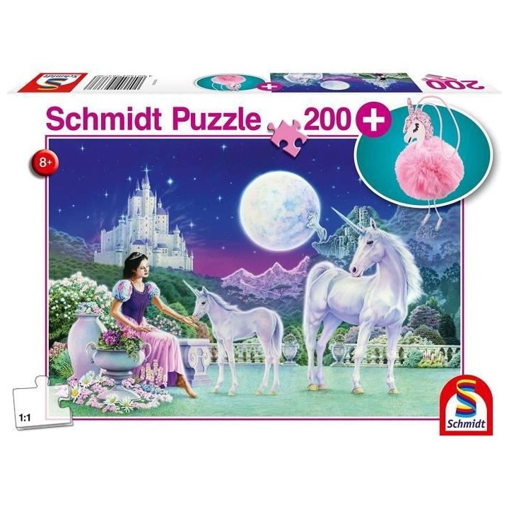 Puzzle - Avec porte-clé peluche - SCHMIDT SPIELE - Licorne - 200 piec
