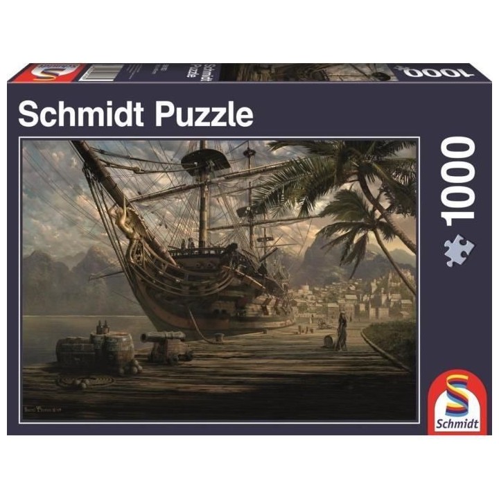Puzzle Bateau au port, 1000 pcs