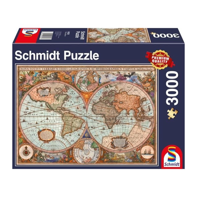 Puzzle Mappemonde antique, 3000 pcs