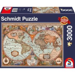 Puzzle Mappemonde antique, 3000 pcs