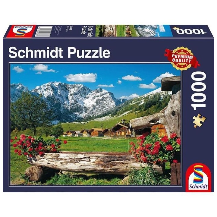 Puzzle Paysage de montagne idyllique, 1000 pcs