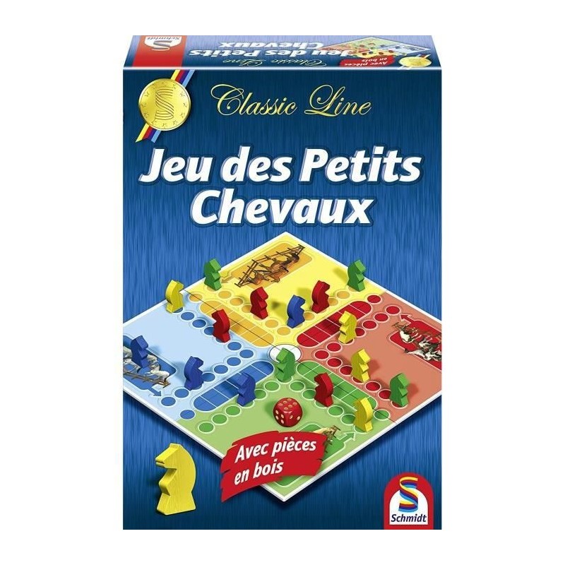 Jeu des Petits Chevaux - Jeu de société - Classic line - Pieces en bois - SCHMIDT AND SPIELE