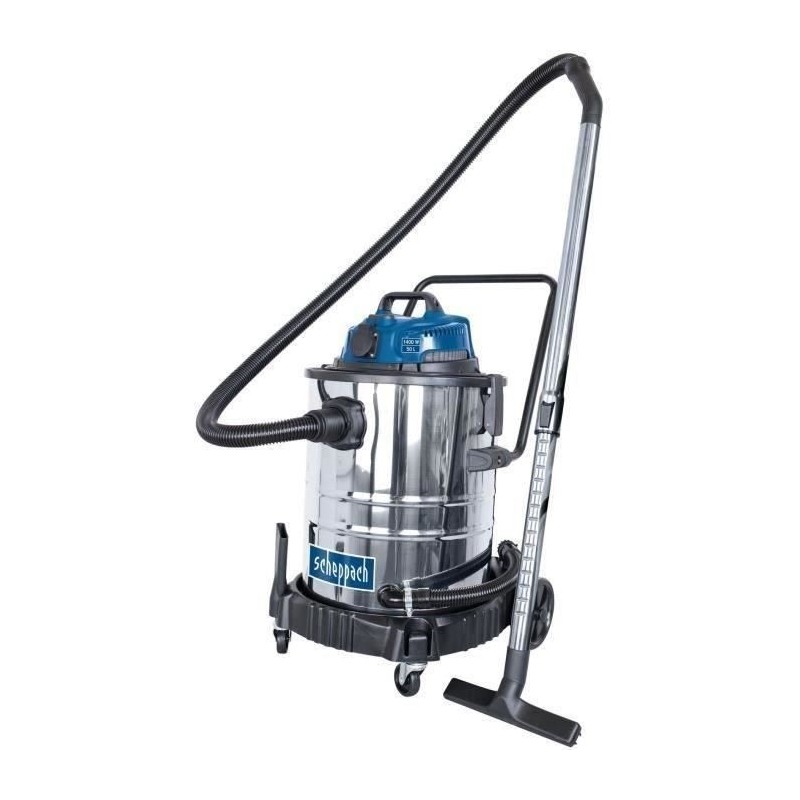 Aspirateur eau et poussiere Scheppach - ASP50-ES - Cuve inox 50L - 1400W (Prise électroportative et fonction soufflerie)