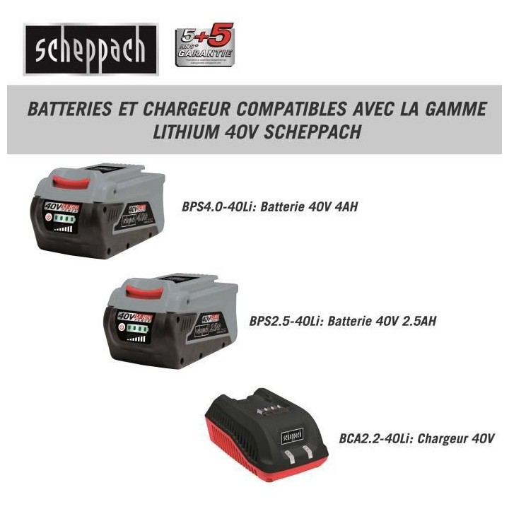 Souffleur sans fil SCHEPPACH 40V - Sans batterie sans chargeur - BAB15