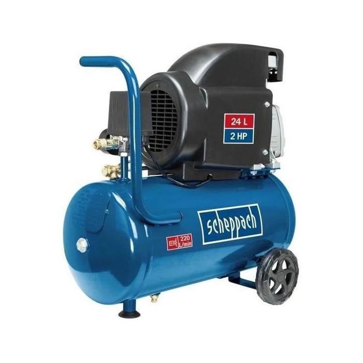 Compresseur d'air horizontal Scheppach HC26 - 24L - 1500 W - 8 bars (L