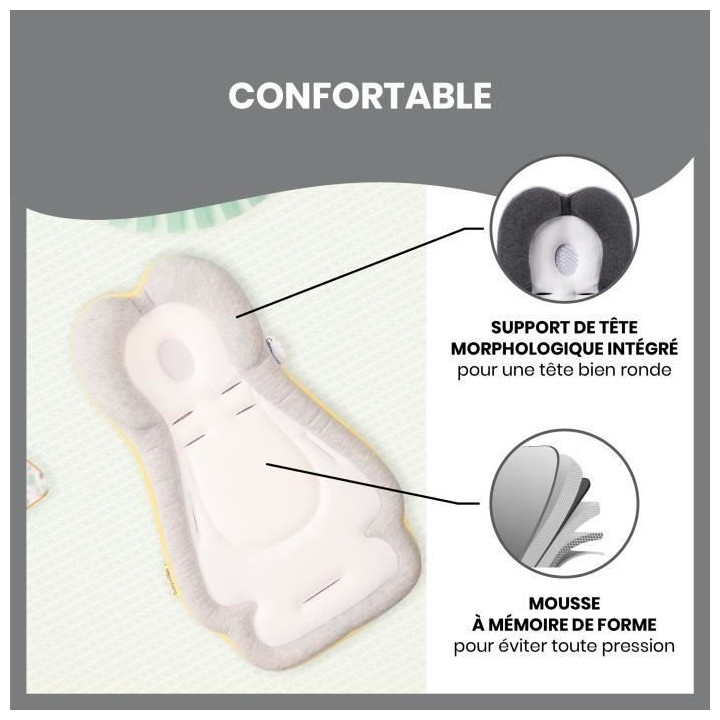 Babymoov Cosymorpho Fresh Smokey, Réducteur universel respirant, 0 -