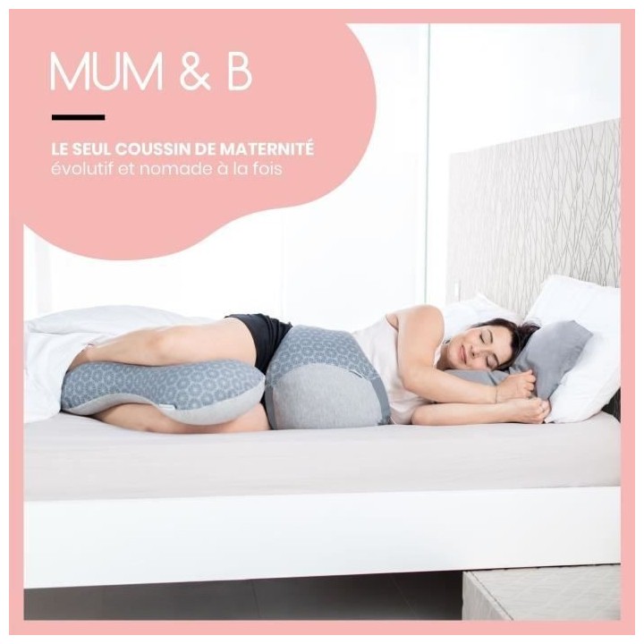 Babymoov Coussin d'allaitement Mum&b Dotwork Compact et Ergonomique