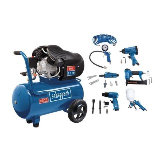Compresseur d'air horizontal a double cylindres SCHEPPACH HC55DC - 50L
