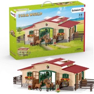 SCHLEICH - Écurie avec chevaux et accessoires - Farm world - 42195