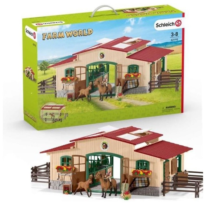 SCHLEICH - Écurie avec chevaux et accessoires - Farm world - 42195