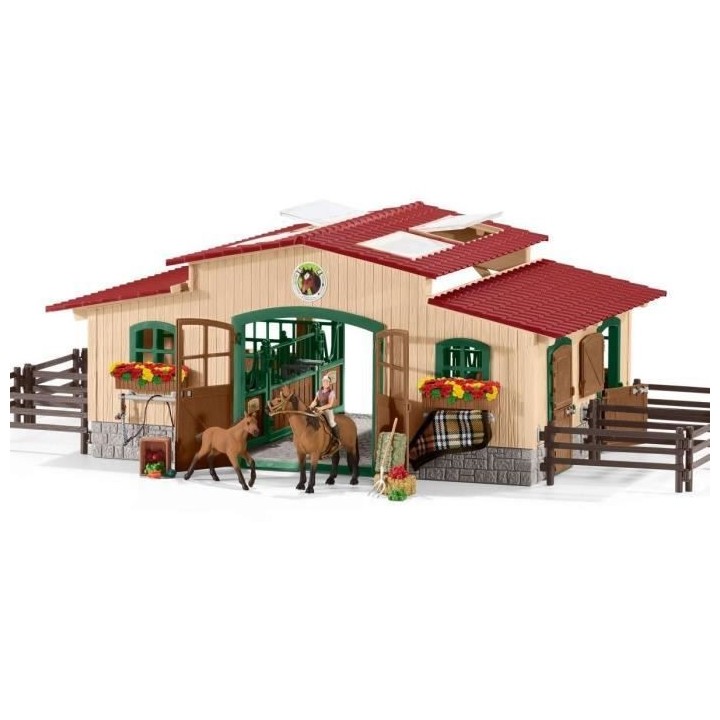 SCHLEICH - Écurie avec chevaux et accessoires - Farm world - 42195