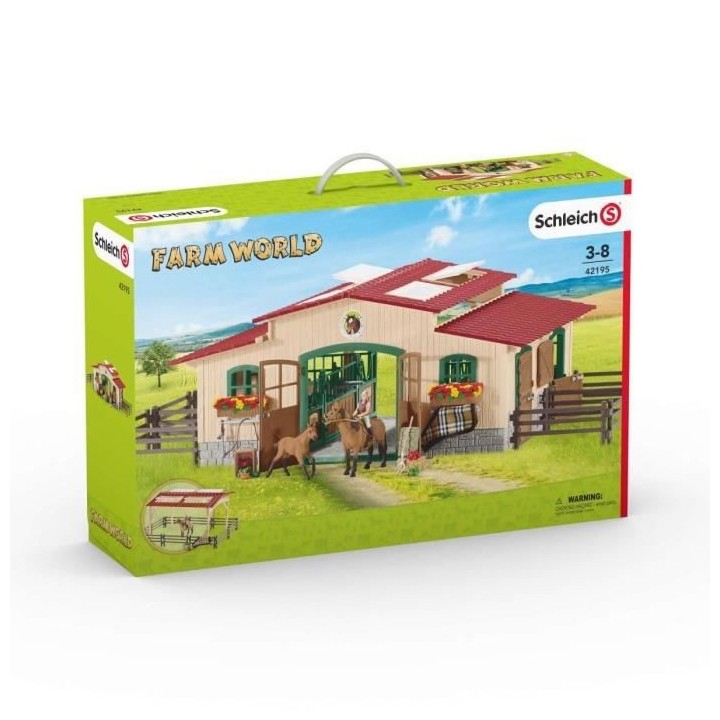 SCHLEICH - Écurie avec chevaux et accessoires - Farm world - 42195