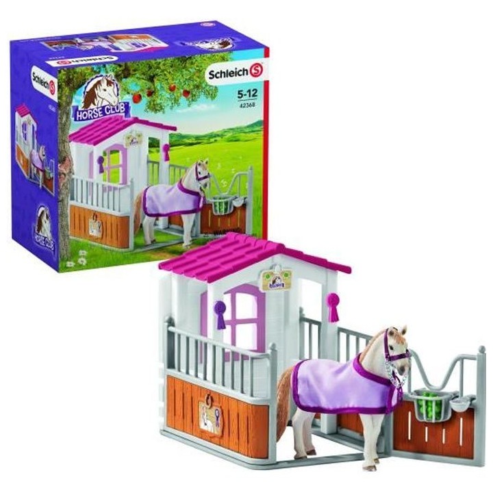 Schleich Figurine 42368 - Cheval - Box avec jument Lusitanienne