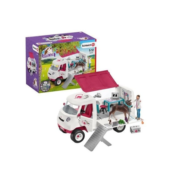 SCHLEICH Figurine 42370 - Vétérinaire mobile avec poulain hanovrien