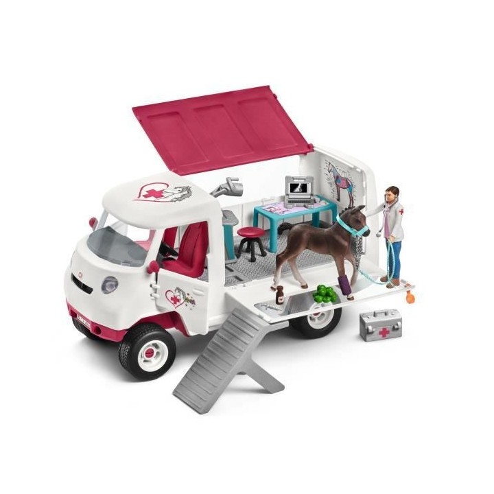 SCHLEICH Figurine 42370 - Vétérinaire mobile avec poulain hanovrien