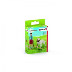 SCHLEICH - Figurine Promenade avec labrador retriever