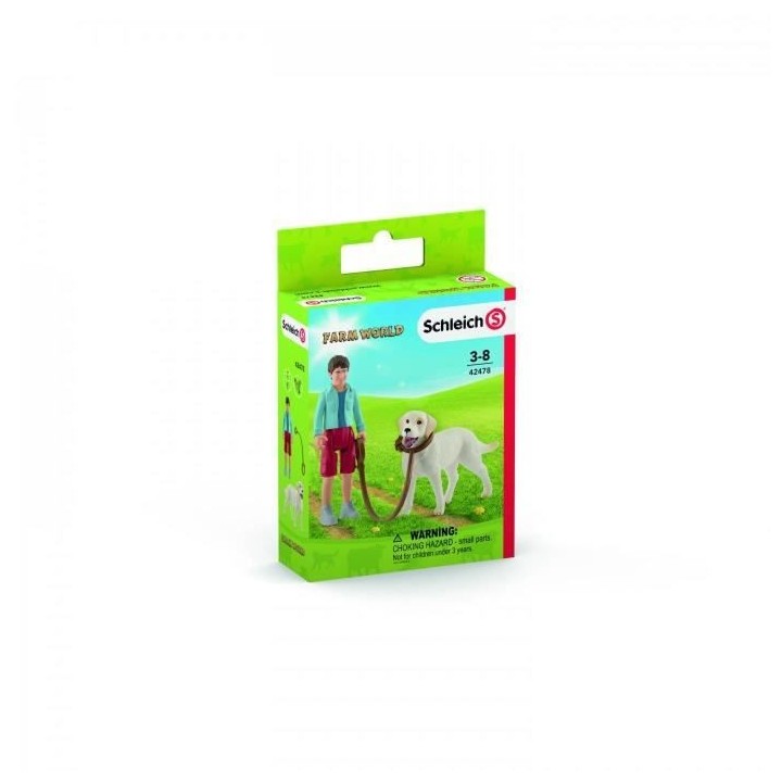 SCHLEICH - Figurine Promenade avec labrador retriever