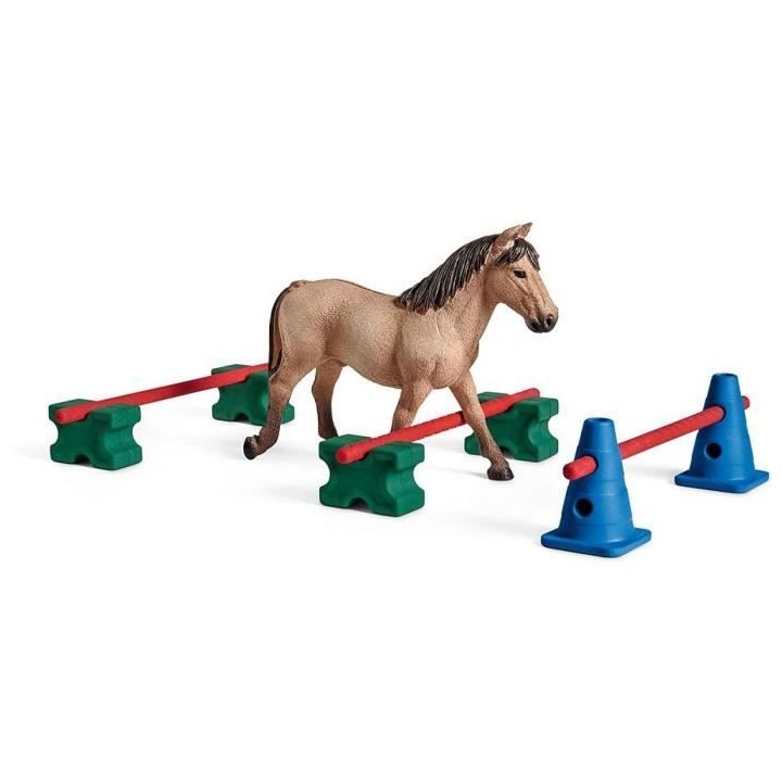 SCHLEICH Figurine 42483 - Slalom pour Poney - Animal de la ferme