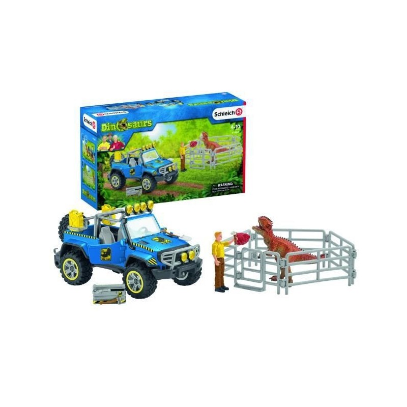 SCHLEICH Figurines Voiture tout-terrain avec avant - Ref 41464 - Les dinosaures