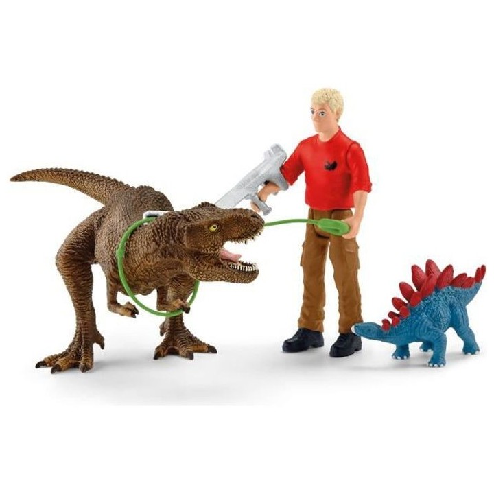 SCHLEICH Figurines Attaque Tyrannosaure Rex - Réf 41465 - Les dinosau