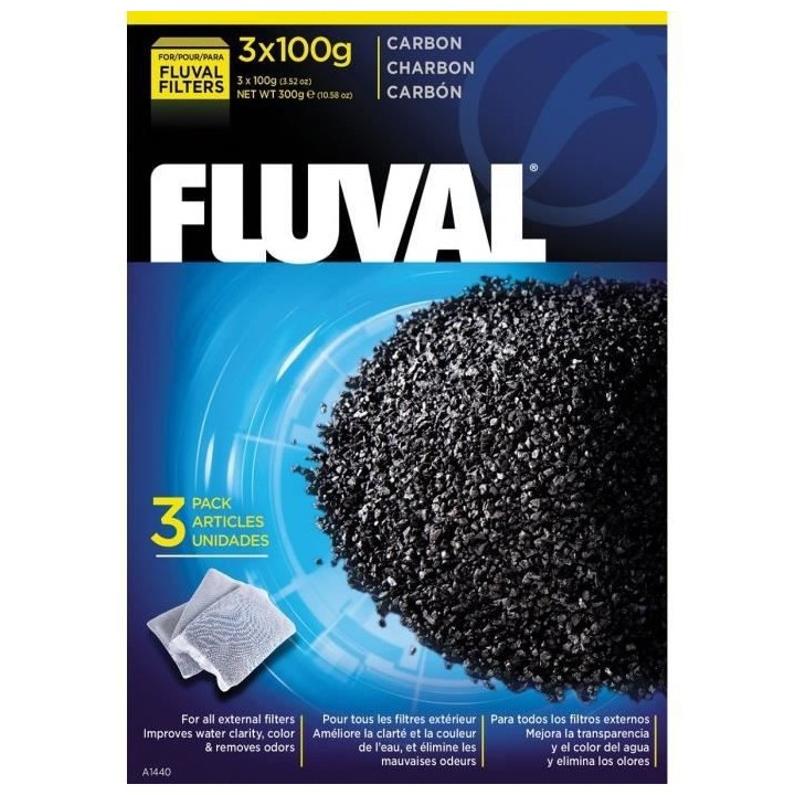FLUVAL Lot de 3 charbons 100 g - Pour aquarium