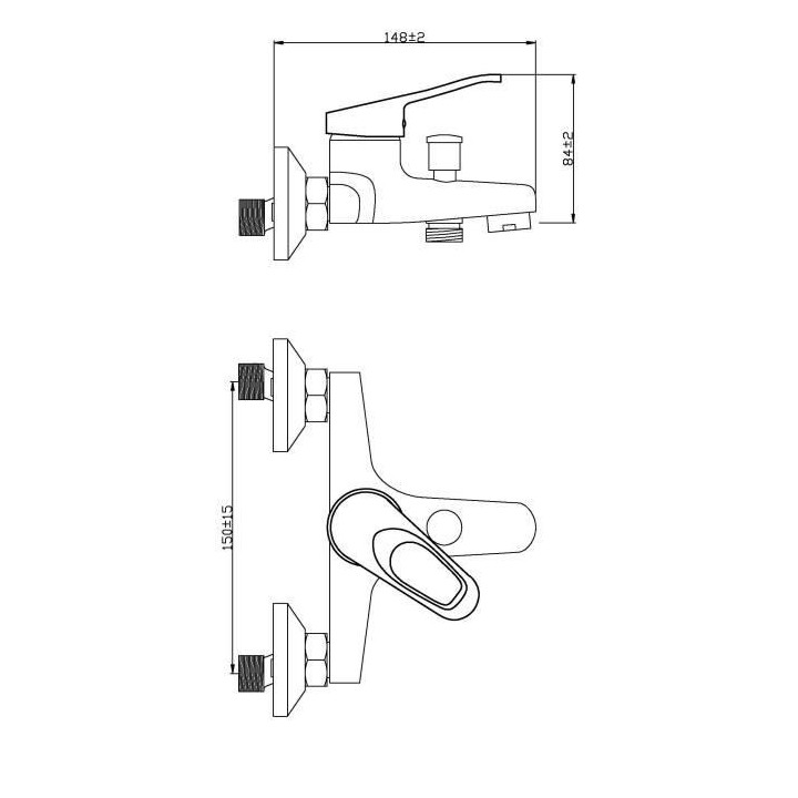 SCHÜTTE Robinet mitigeur mécanique baignoire Athos