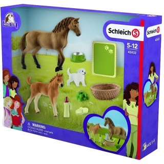 SCHLEICH - Figurine 42432 Les soins pour bébé animaux d'Horse Club S