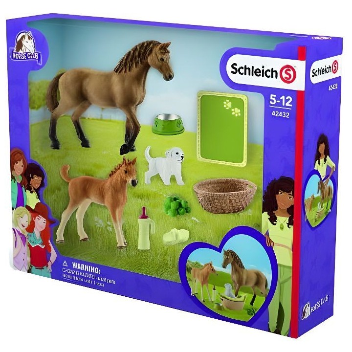 SCHLEICH - Figurine 42432 Les soins pour bébé animaux d'Horse Club S
