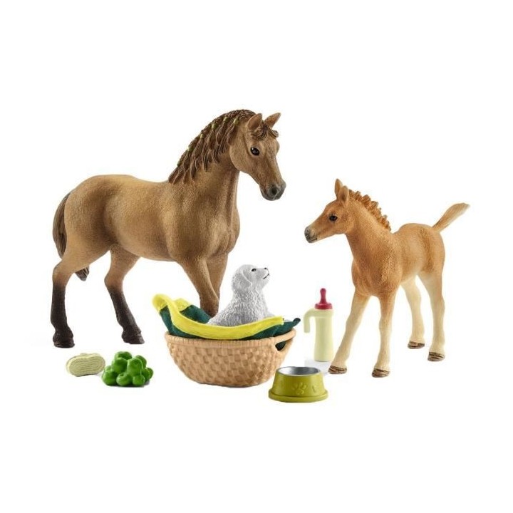 SCHLEICH - Figurine 42432 Les soins pour bébé animaux d'Horse Club S