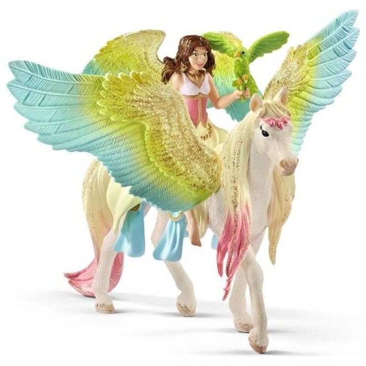 SCHLEICH - Figurine 70566 Fée Surah avec un pégase scintillant