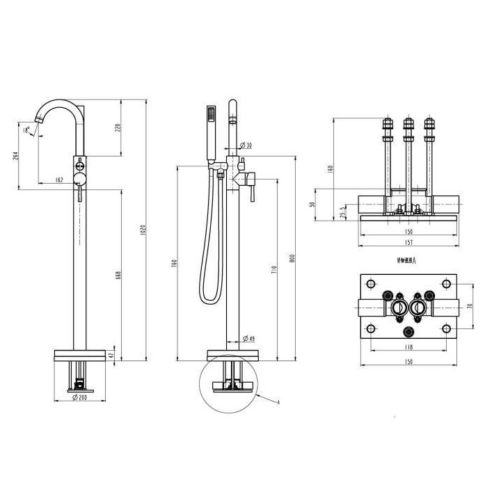 SCHÜTTE Robinet mitigeur mécanique baignoire Cornwall