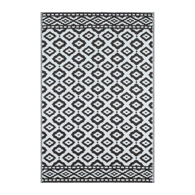 Tapis Tropique réversible - Scoobi 112 - Noir - 100% polypropylene - 120 x 180 cm - Extérieur - NAZAR