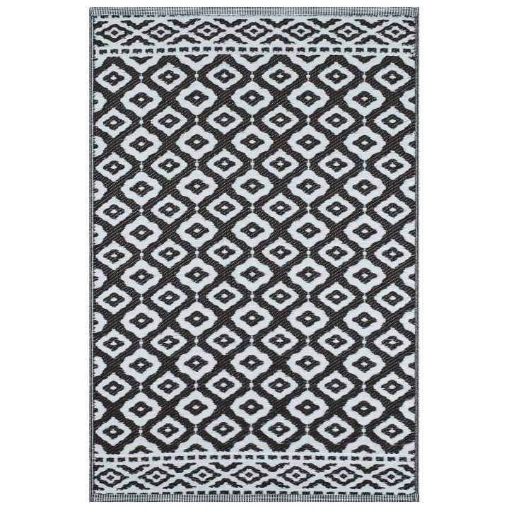 Tapis Tropique réversible - Scoobi 112 - Noir - 100% polypropylene -