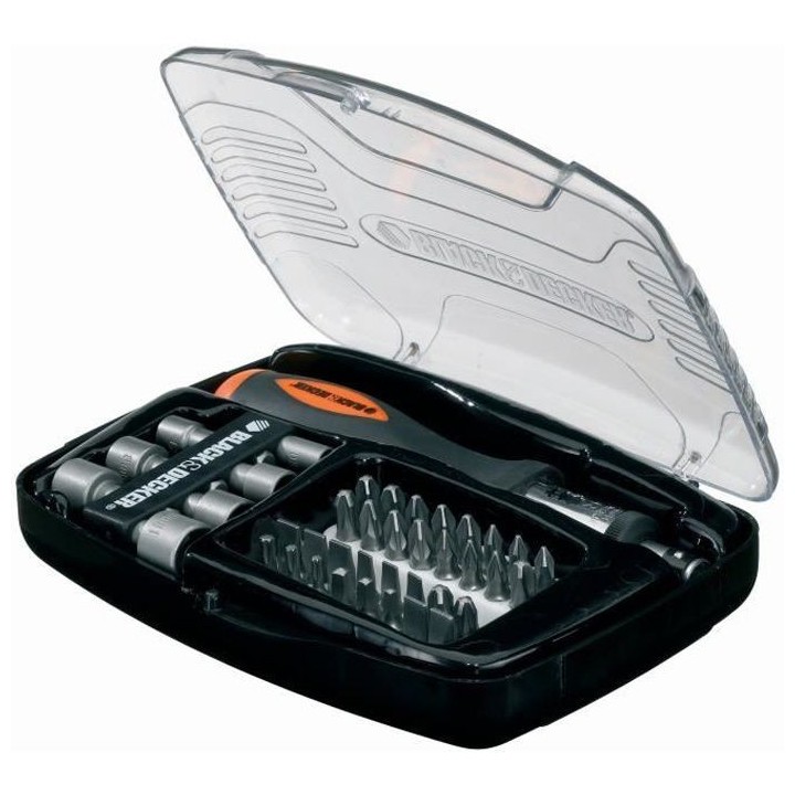 Kit de Tournevis a Cliquet avec accessoires (40 pieces) BLACK+DECKER -