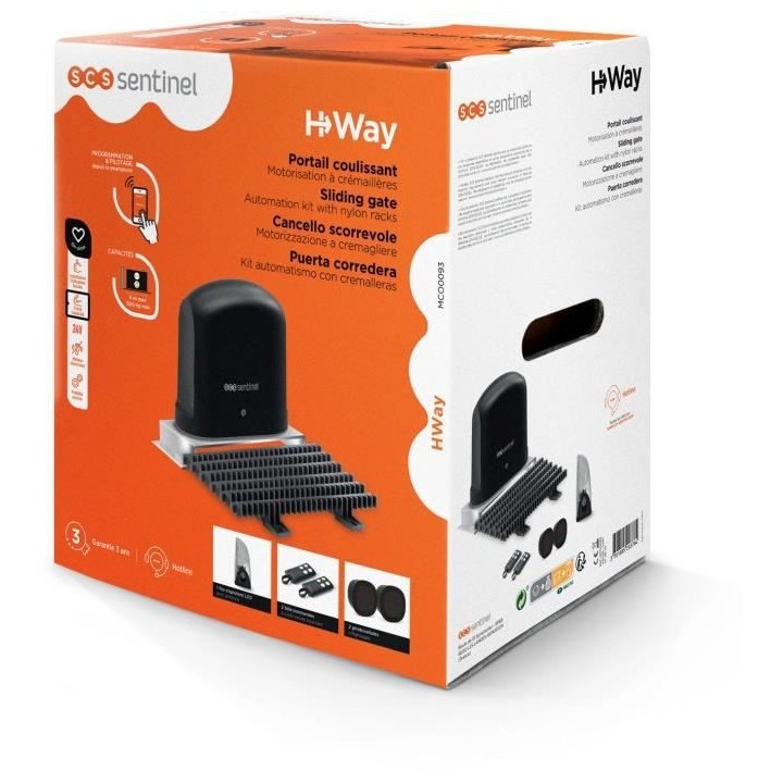SCS SENTINEL Motorisation connectée a crémailleres pour portail coul