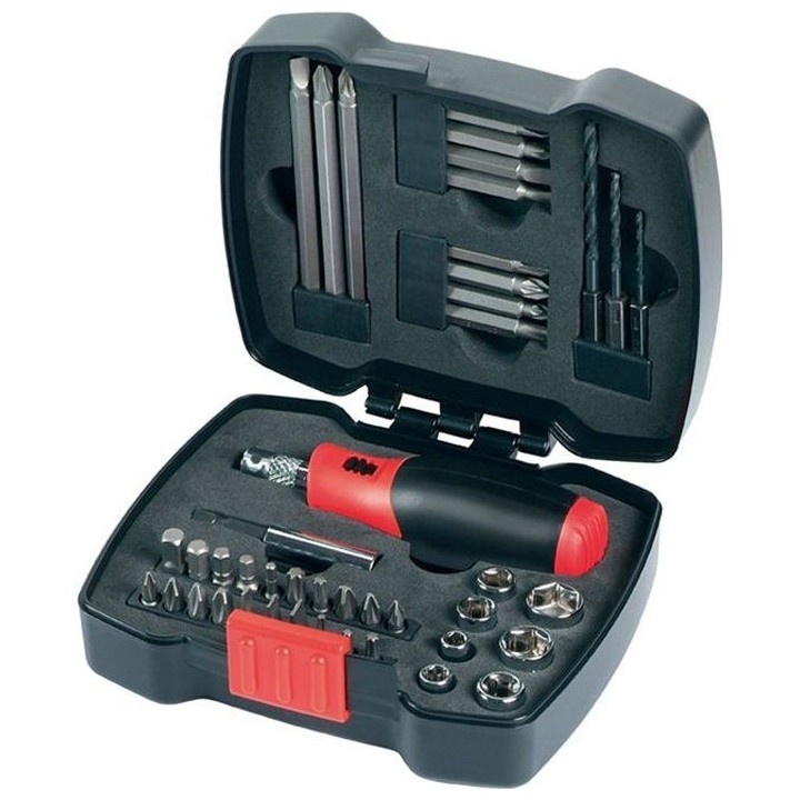 Coffret Tournevis a cliquet manuel avec embouts (43 pieces) BLACK+DECK