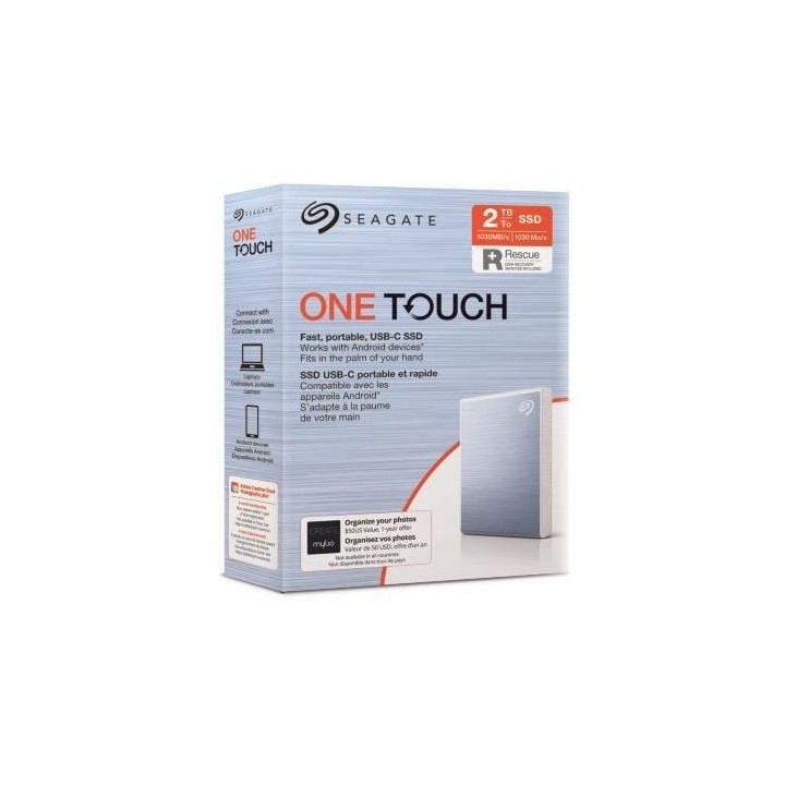 SEAGATE - SSD Externe - One Touch - 2To - NVMe - USB-C - Bleu (STKG200