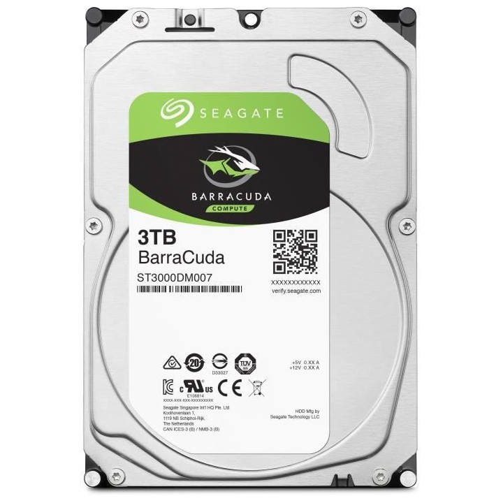 SEAGATE - Disque dur Interne - BarraCuda - 3To - 5 400 tr/min - 3.5