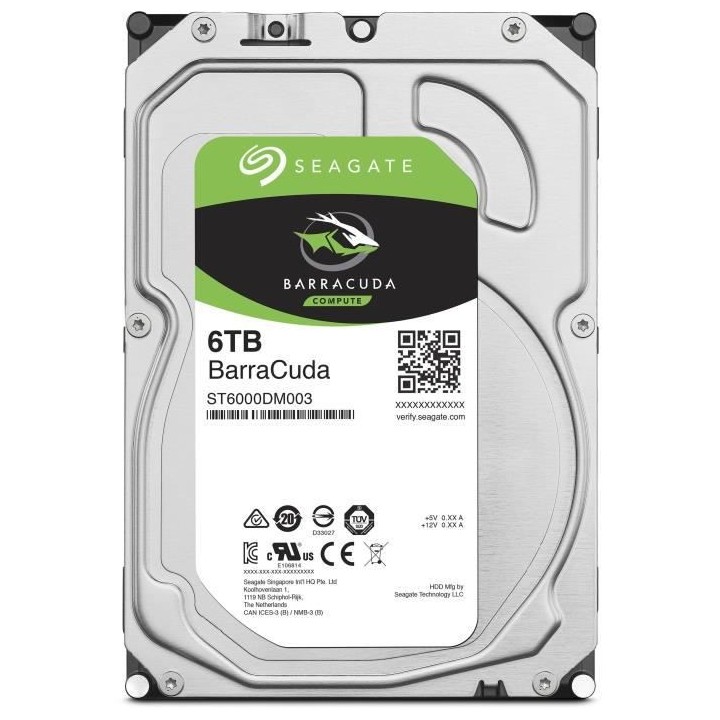 SEAGATE - Disque dur Interne HDD - BarraCuda - 6To - 5 400 tr/min - 3.