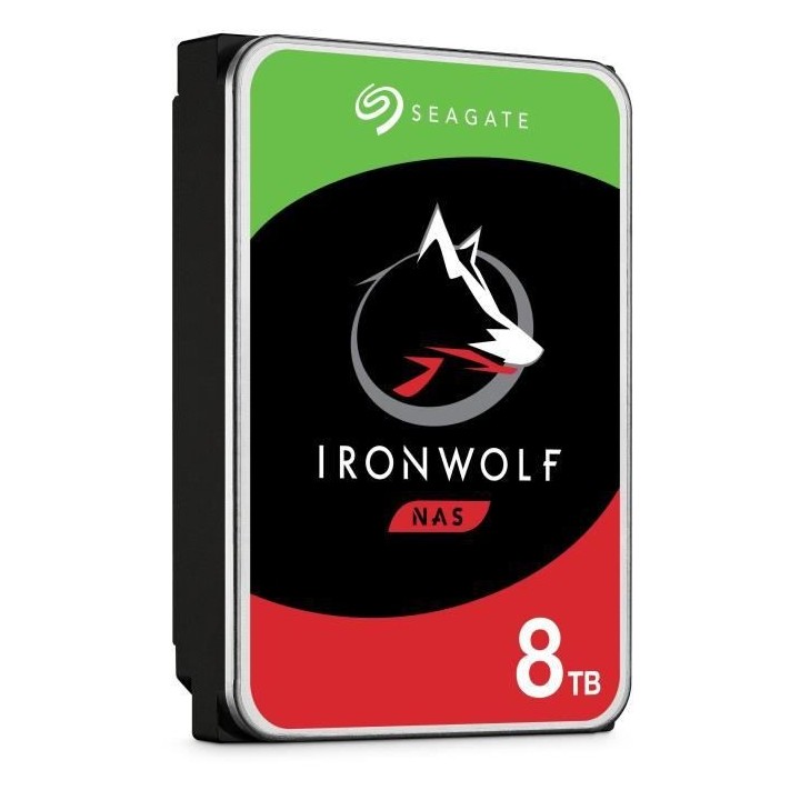 SEAGATE - Disque dur Interne - NAS IronWolf - 8To - 7200 tr/min - 3.5