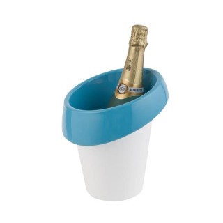 Seau a glace Icewave - ABS laqué - Blanc / Bleu - Pour 1 bouteille
