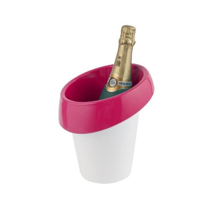 Seau a glace Icewave - ABS laqué - Blanc / Magenta - Pour 1 bouteille