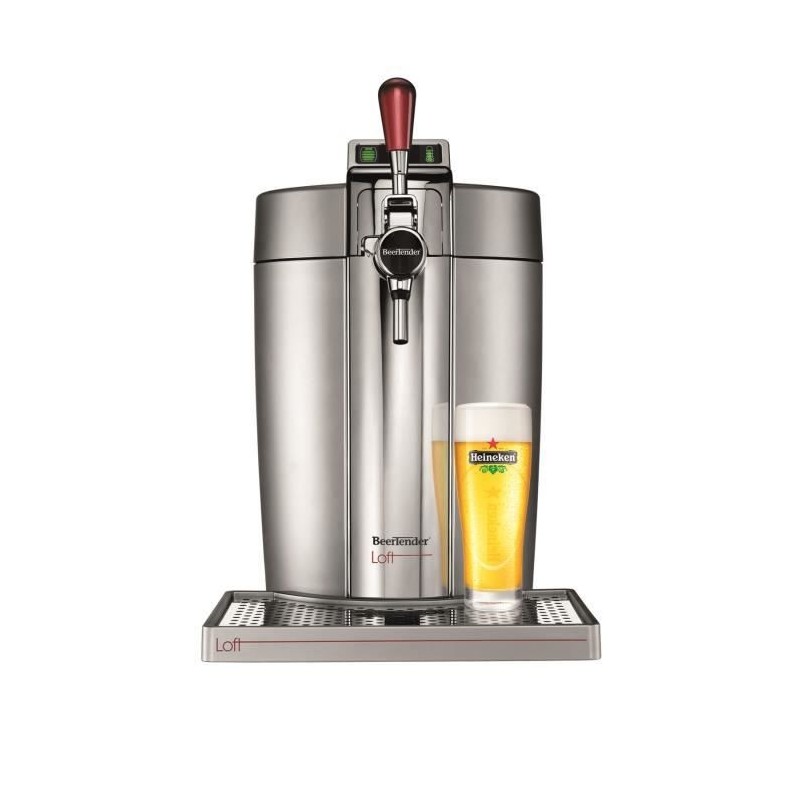 KRUPS BEERTENDER VB700E00 Loft Edition Machine a biere pression, Tireuse a biere, Pompe a biere, Fût 5L, Indic. LED, Silver/Chr