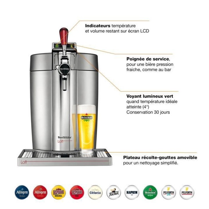 KRUPS BEERTENDER VB700E00 Loft Edition Machine a biere pression, Tireu