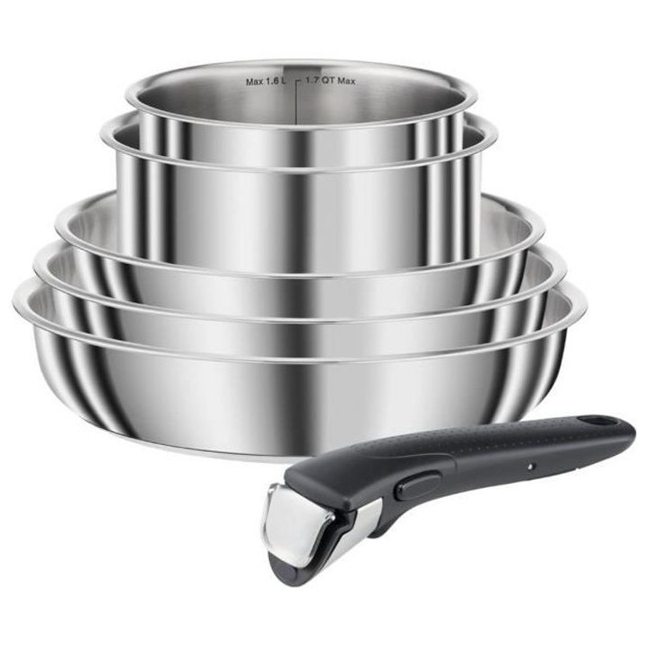 SEB L653S604 Batterie de cuisine 6 pieces COMPACT - Tous feux dont ind