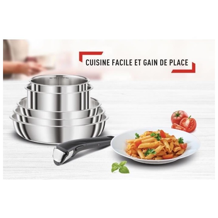 SEB L653S604 Batterie de cuisine 6 pieces COMPACT - Tous feux dont ind