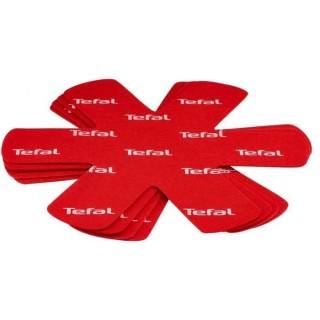 TEFAL Set de 4 protecteurs de poele K2203004 38x36x1cm rouge