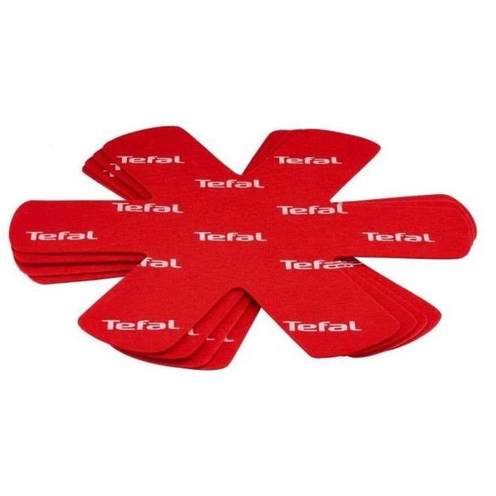 TEFAL Set de 4 protecteurs de poele K2203004 38x36x1cm rouge