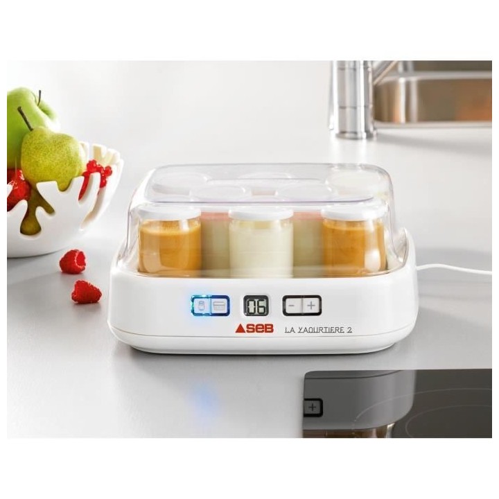SEB YG500100 Yaourtiere « la Yaourtiere » 2 - 8 pots en verre et 1 b