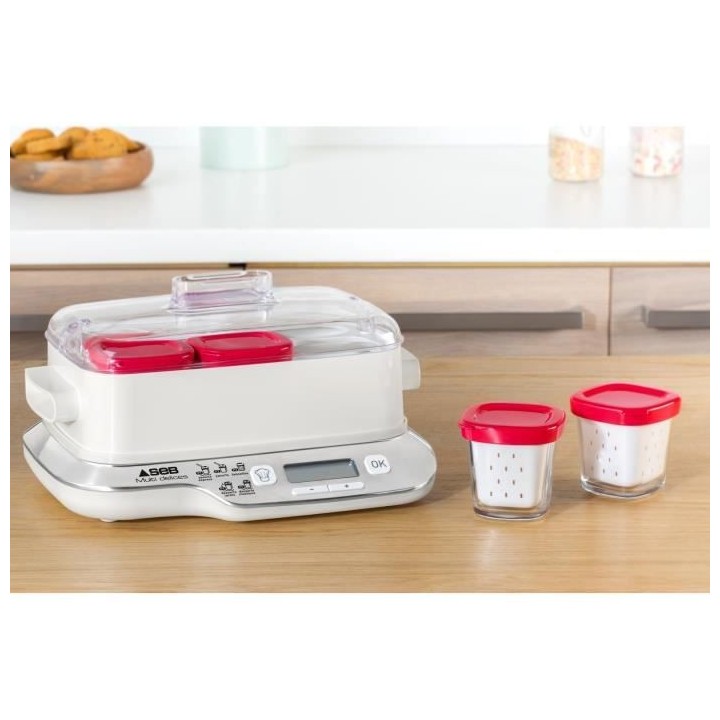 SEB YG660100 Yaourtiere Multidélices Express Compact - 5 modes - 6 po